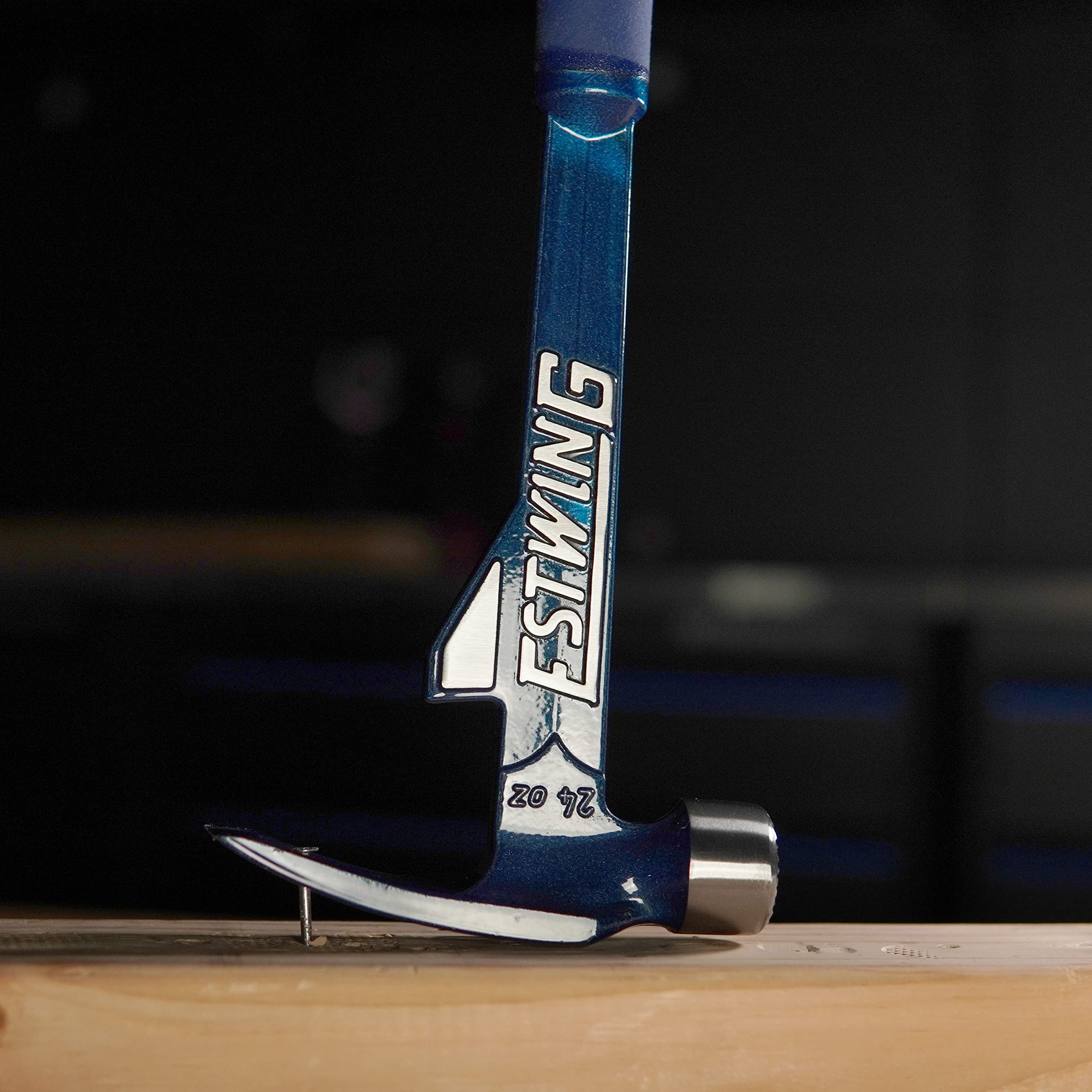 Estwing Hammertooth Hammer - 24 oz Long Handle Straight Rip Claw with Milled Face & Shock Reduction Grip
