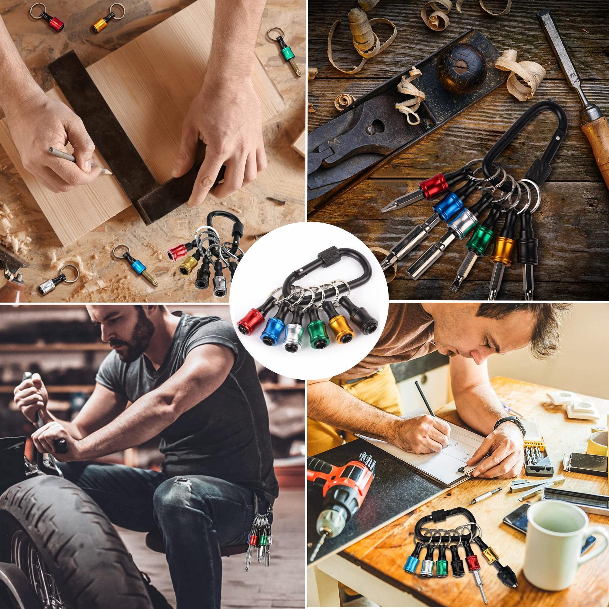 6Pcs Upgrade Bit Holder Keychain