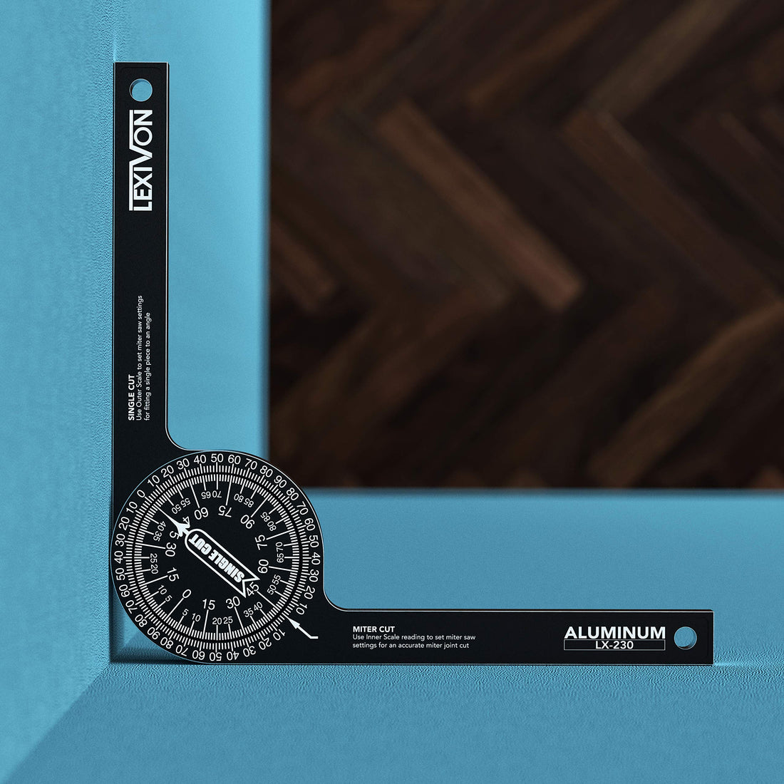 LEXIVON Aluminum Miter Saw Protractor | 7-Inch Rust Proof Angle Finder